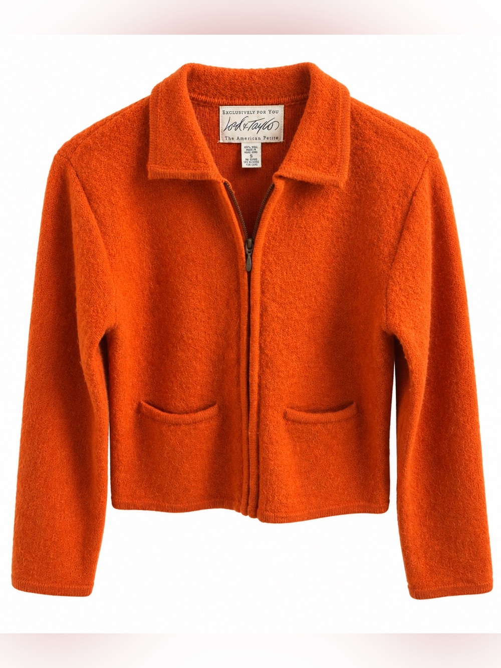 Lord & Taylor The American Petite Wool Vintage Cardigan Sweater Size S